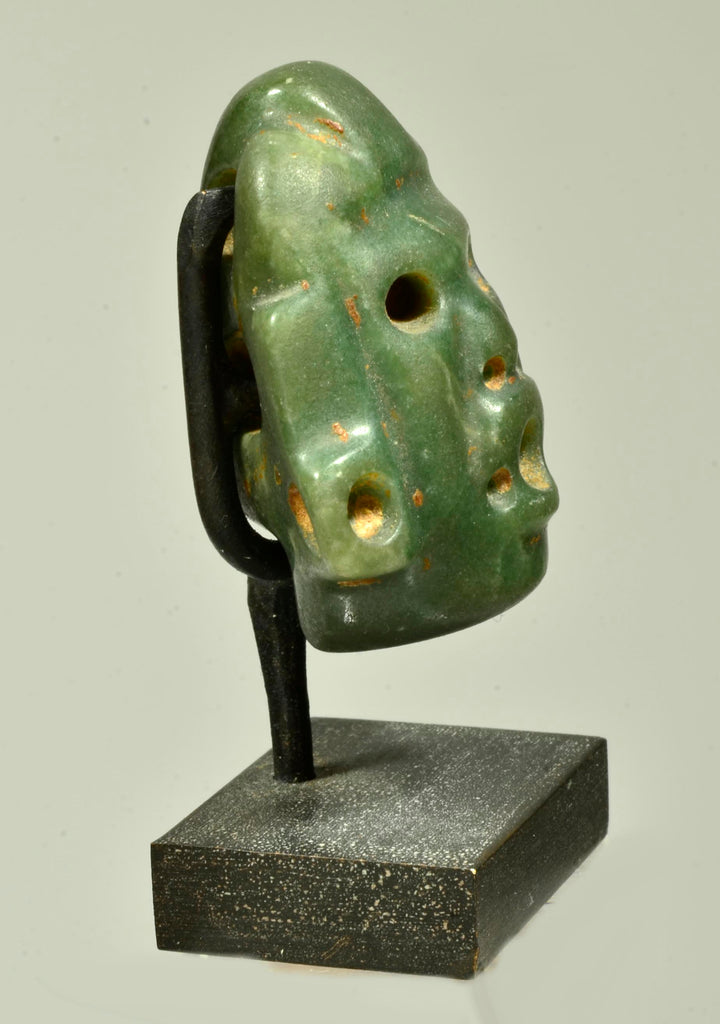 Olmec Green Jade Pendant Masket