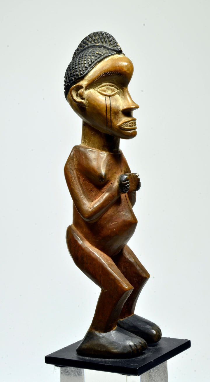 Mbala Wood Carved Female Figure