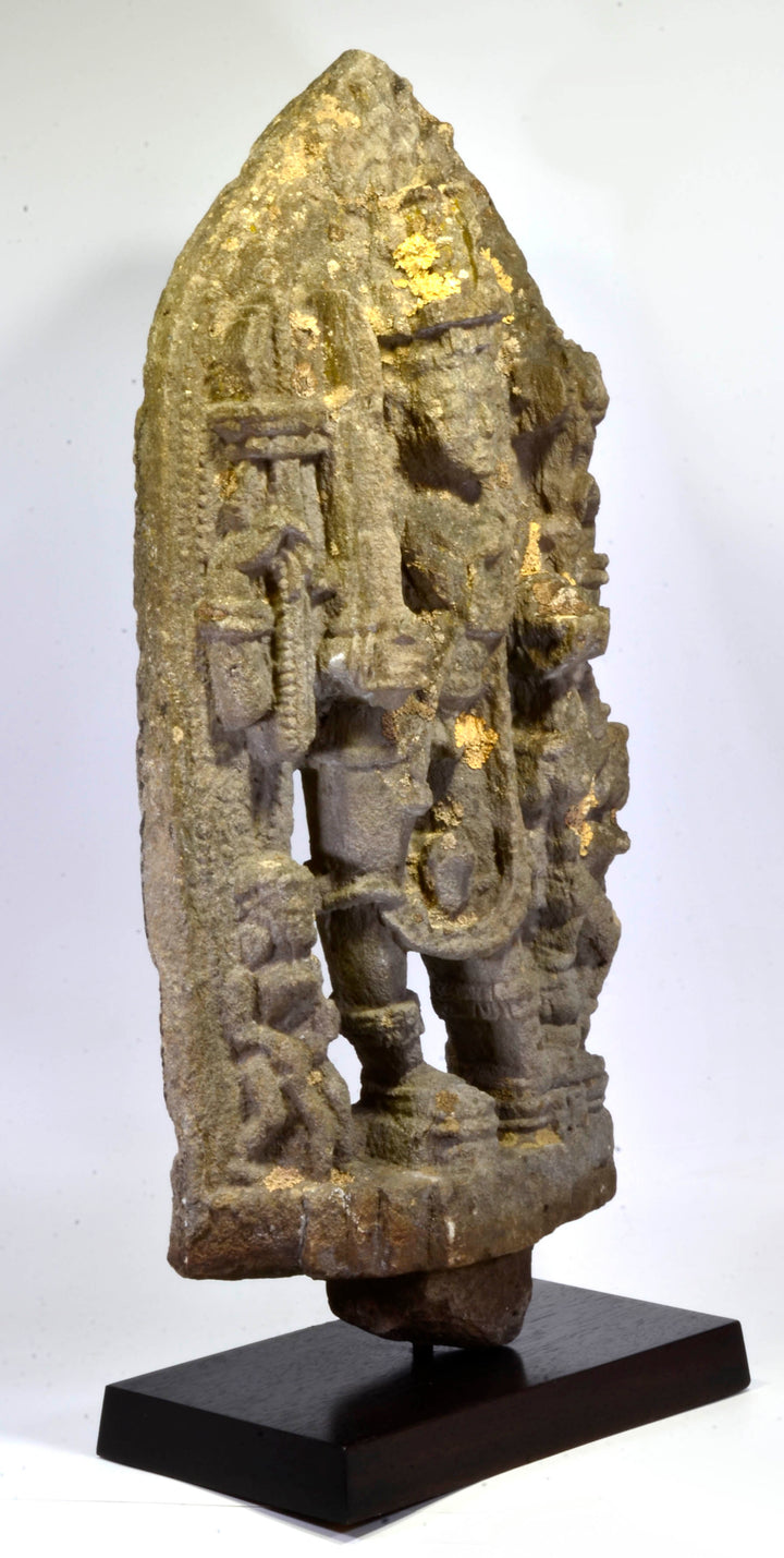 India Carved Stone Stele of Lord Bhairava