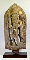 India Carved Stone Stele of Lord Bhairava