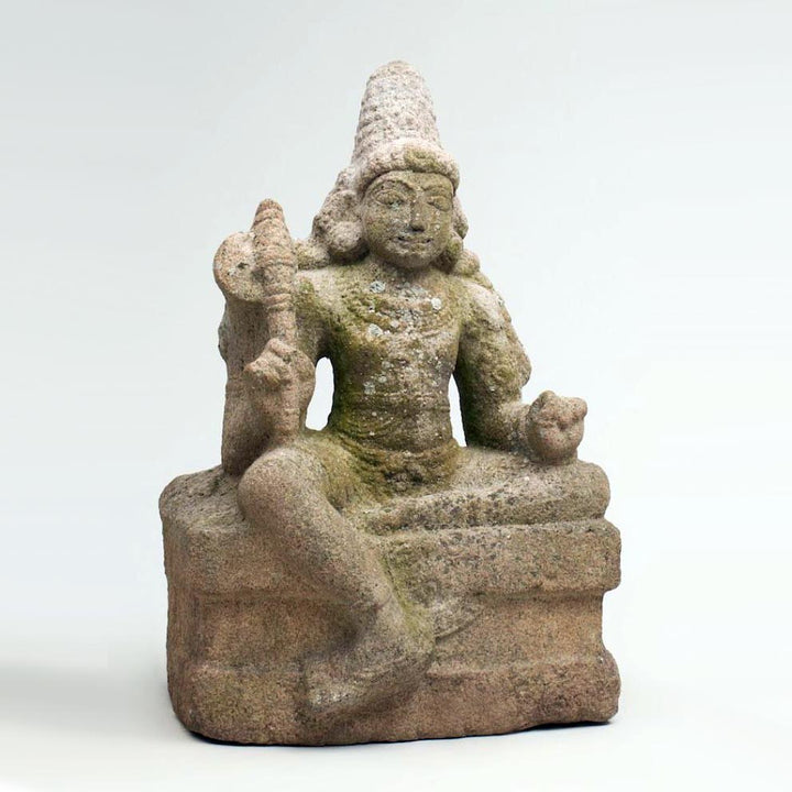Indian Grey Granite Figure of Chandikeshwara