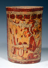 Maya Pottery Polychrome Cylinder with Hero Twins