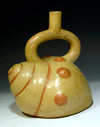 Moche Pottery Sea Shell Stirrup Vessel