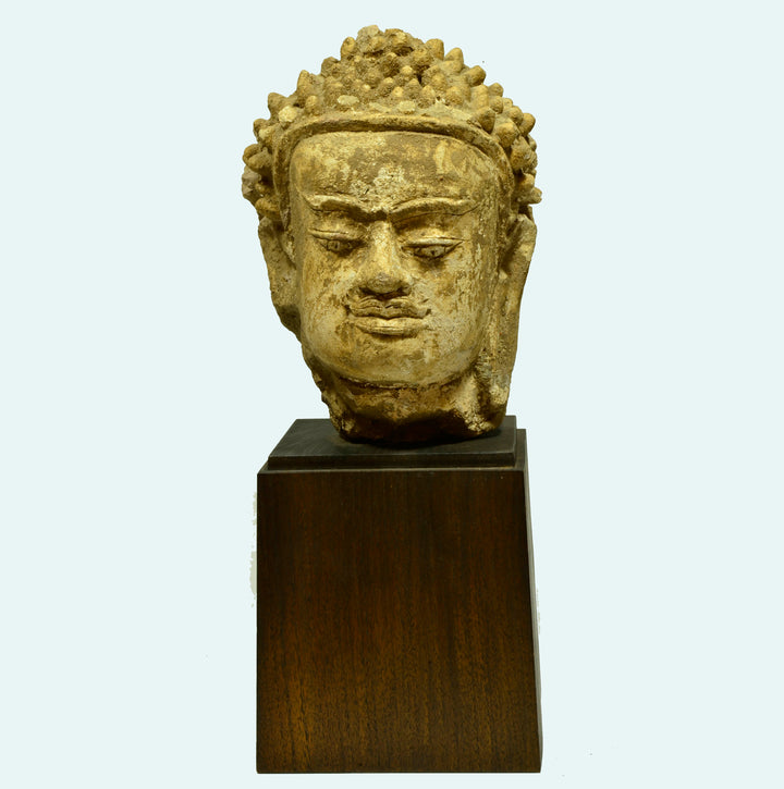 Rare Thai Haripunjaya Stucco Head of Buddha Ex Sothebys
