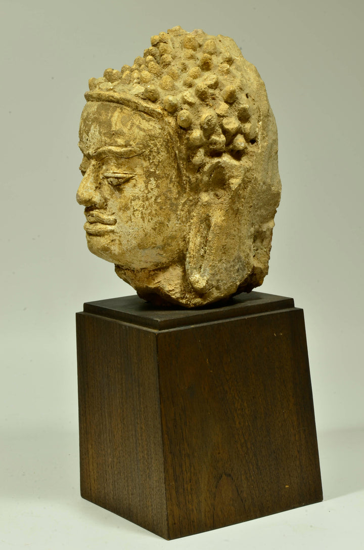 Rare Thai Haripunjaya Stucco Head of Buddha Ex Sothebys