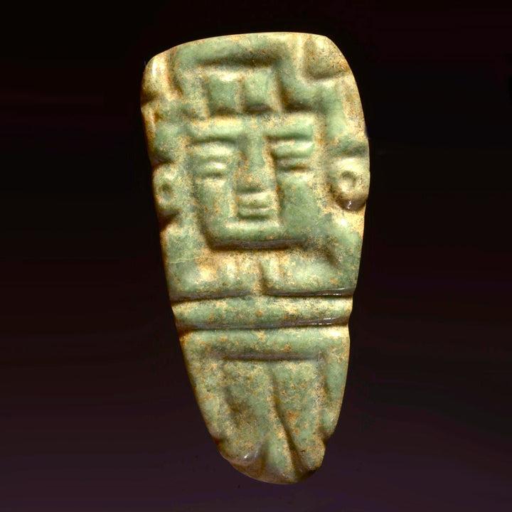 Fine Maya Jade Maize God Pectoral Pendant