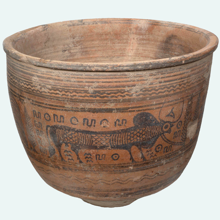 Important Large Mohenjo Daro Bi-chrome Pottery Vessel