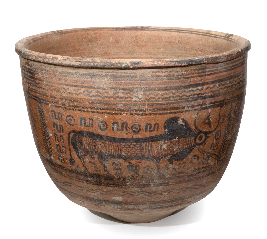 Important Large Mohenjo Daro Bi-chrome Pottery Vessel