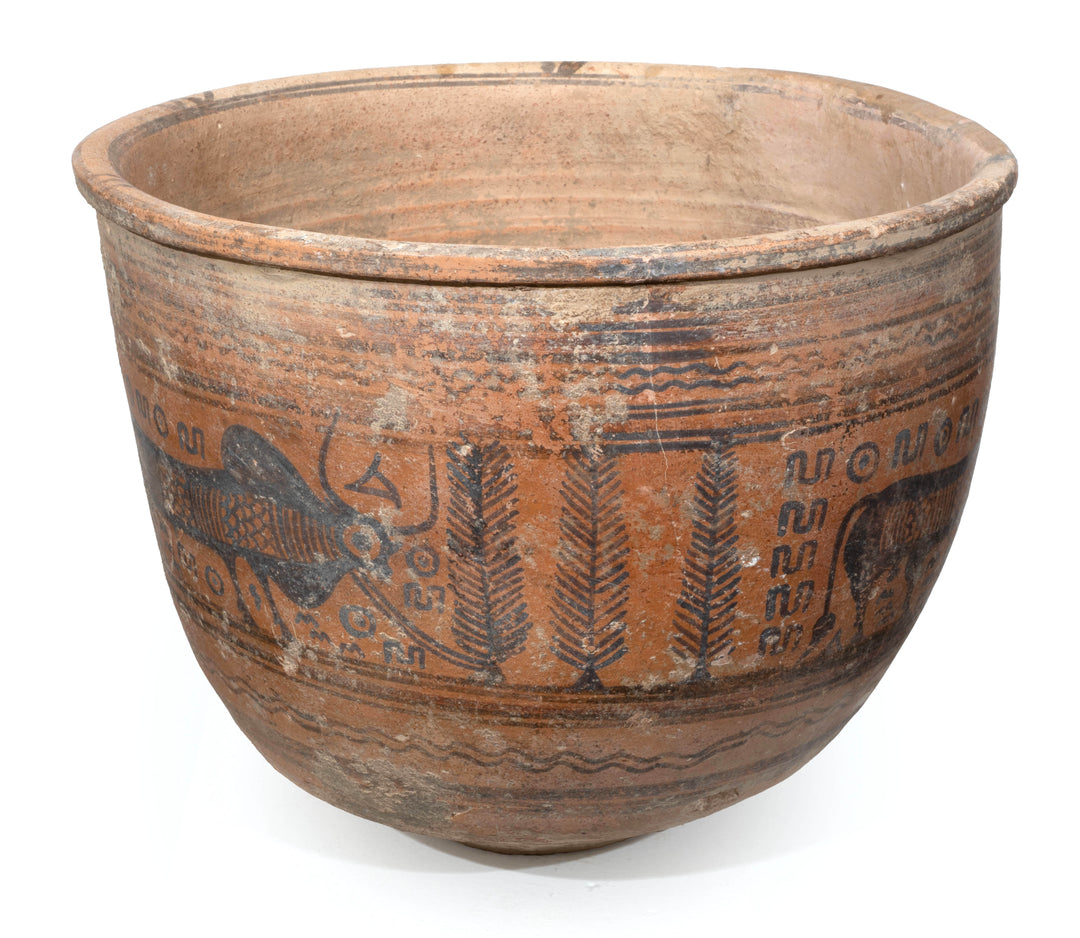 Important Large Mohenjo Daro Bi-chrome Pottery Vessel