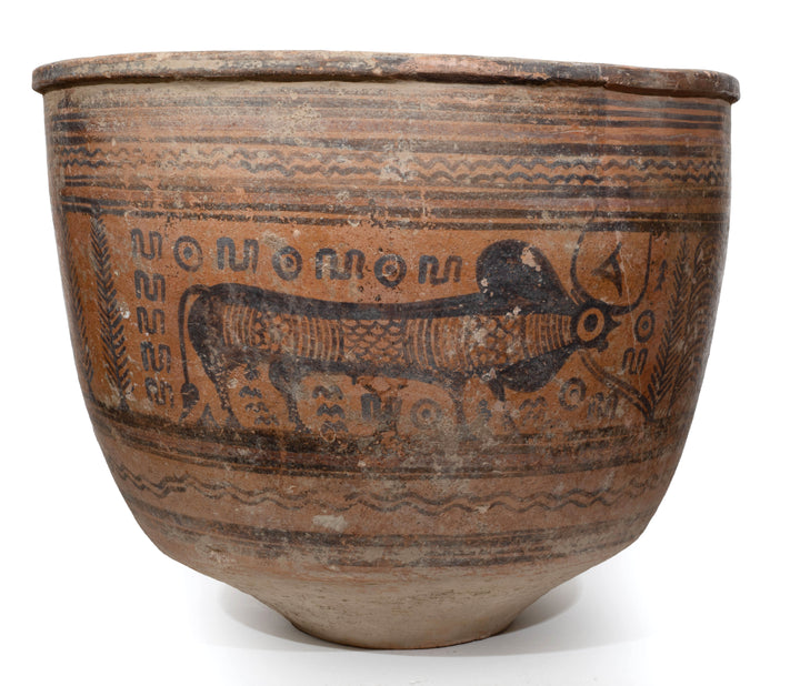 Important Large Mohenjo Daro Bi-chrome Pottery Vessel