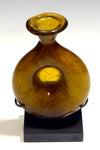 Roman Amber Glass Disc Shaped Pilgrim Flask