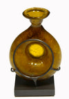 Roman Amber Glass Disc Shaped Pilgrim Flask