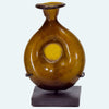 Roman Amber Glass Disc Shaped Pilgrim Flask