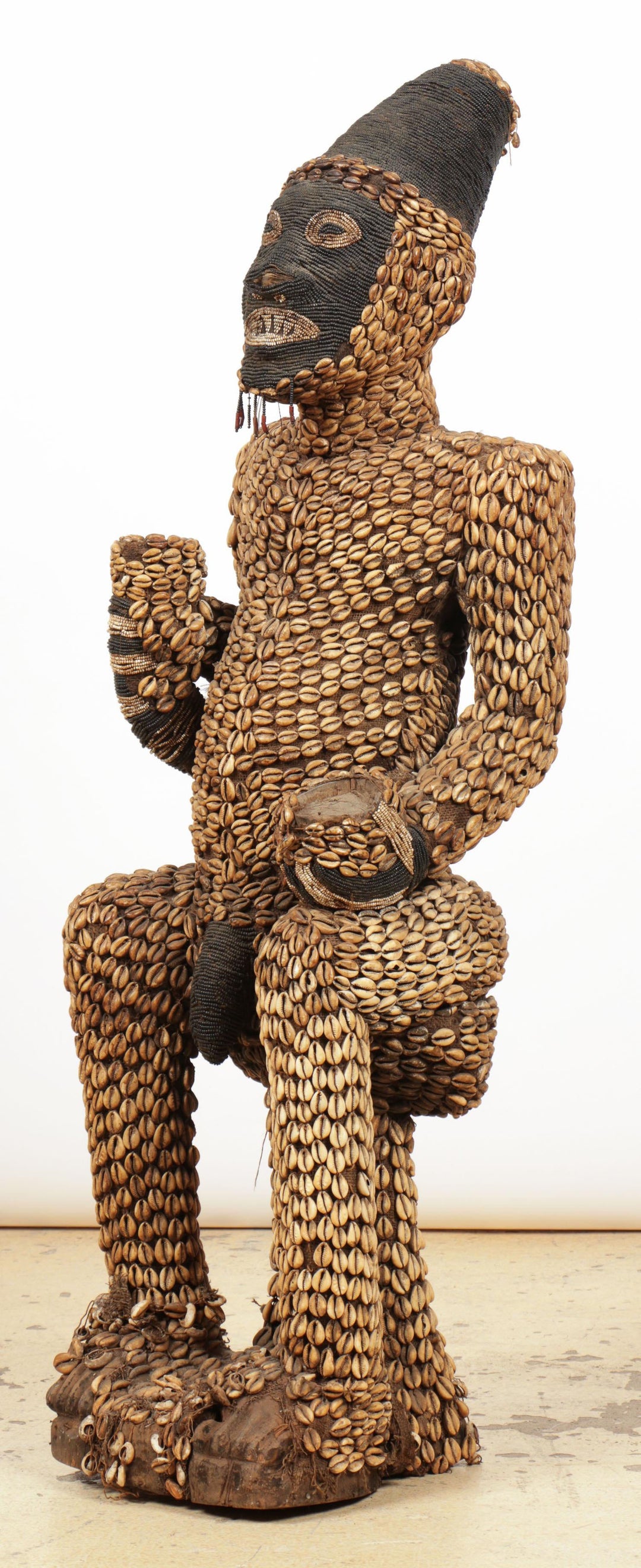 Large Cameroon Bamileke Lefem Commemorative Seated Figure