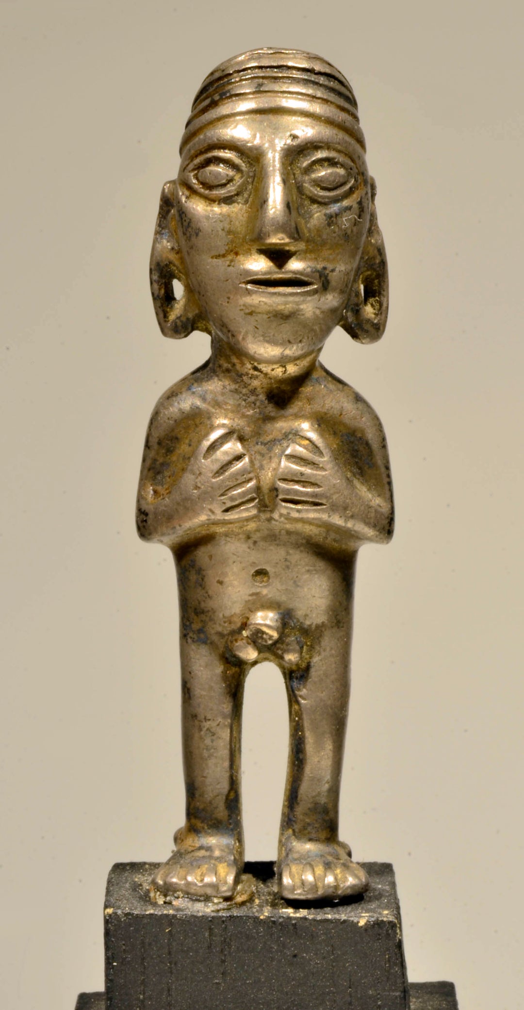 Fine Inca Solid Silver Male Votive Figure