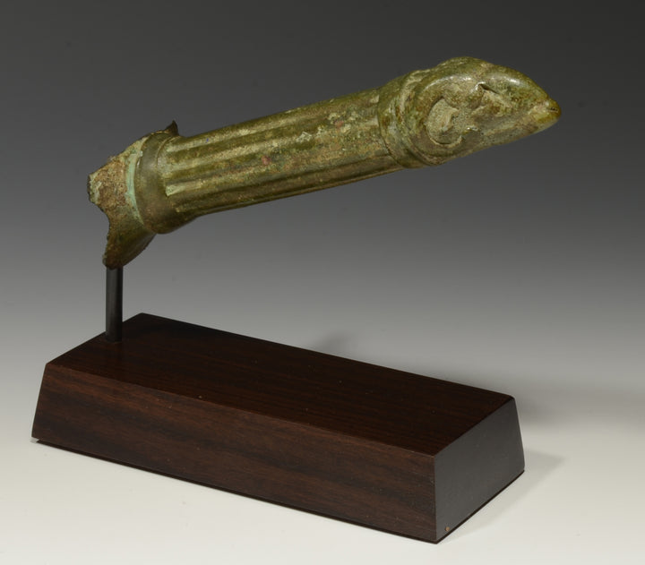 Roman Bronze Ram Headed Patera Handle