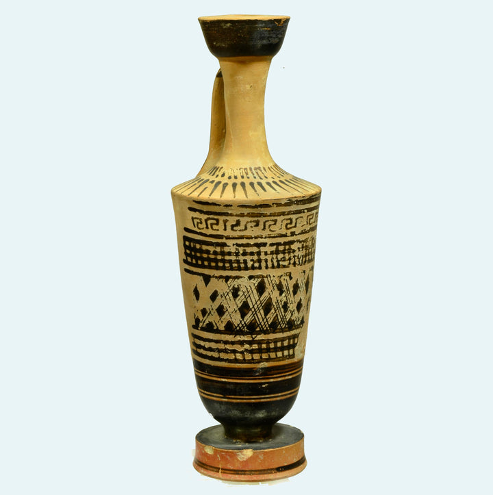Greek Attic White Ground Black Figure Lekythos