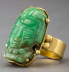 Maya Imperial Green Jade Gold Ring