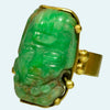 Maya Imperial Green Jade Gold Ring