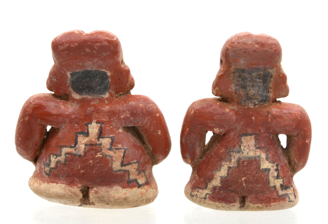 Chupicuaro Miniature Polychrome Decorated Seated Figures (2)