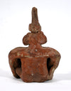 Pre-Columbian Nayarit Figure with Painted Ponch and Tall Headdress