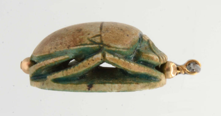 Egyptian Green Glaze Steatite Inscribed Royal Scarab for Tutmosis III - Art for Eternity