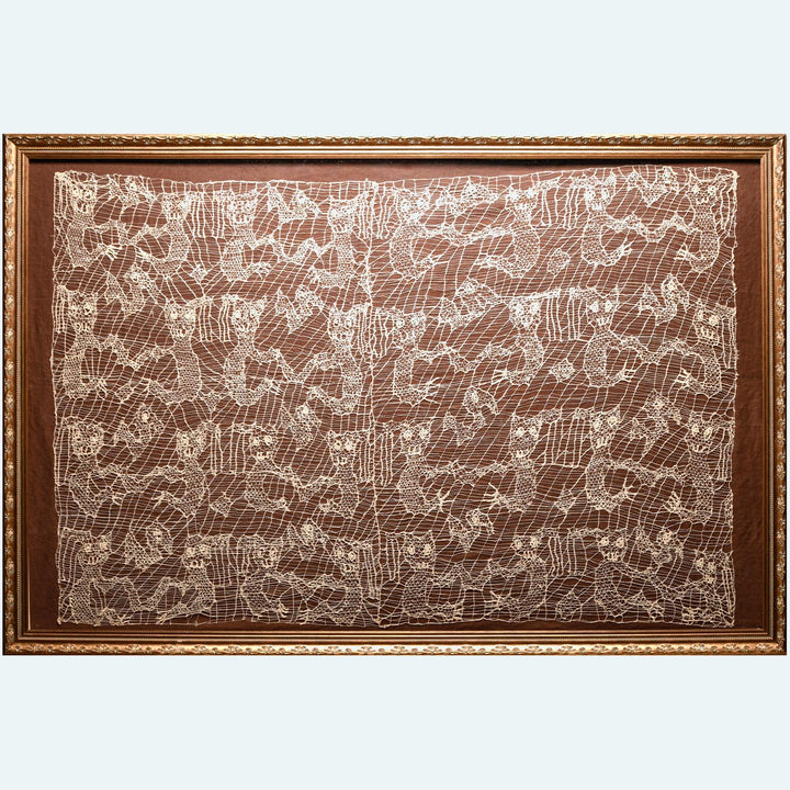 Chancay Gauze Textile Panel with Felines and Birds