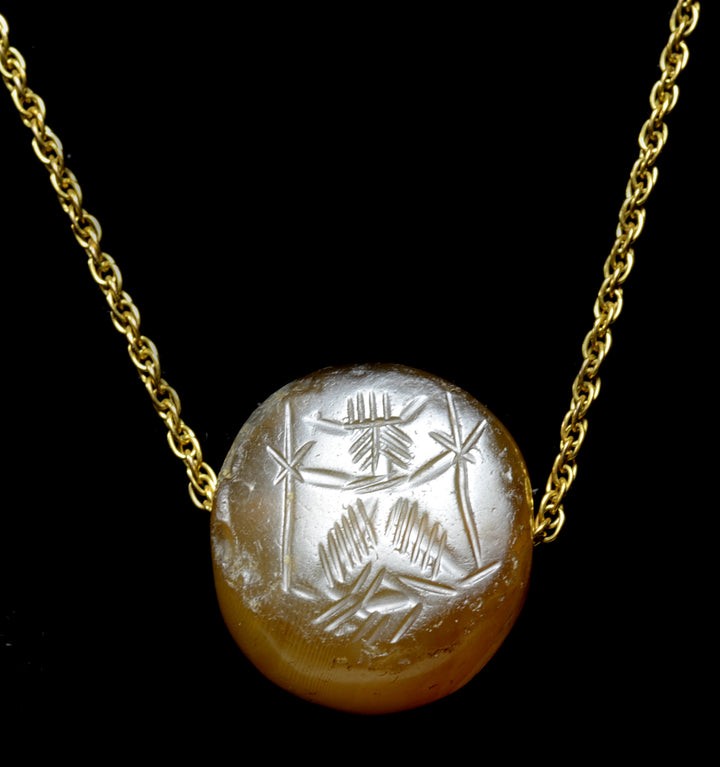 Neo-Babylonian Achaemenid Graeco-Persian Smoky Chalcedony Conoid Stamp Seal