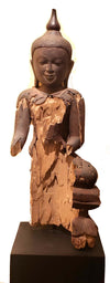 Burmese Wood Seated Buddha