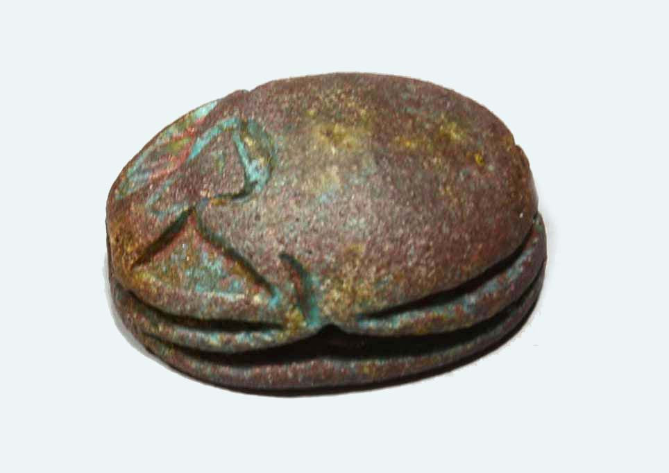 Egyptian Green Glaze Steatite Scarab for Protection