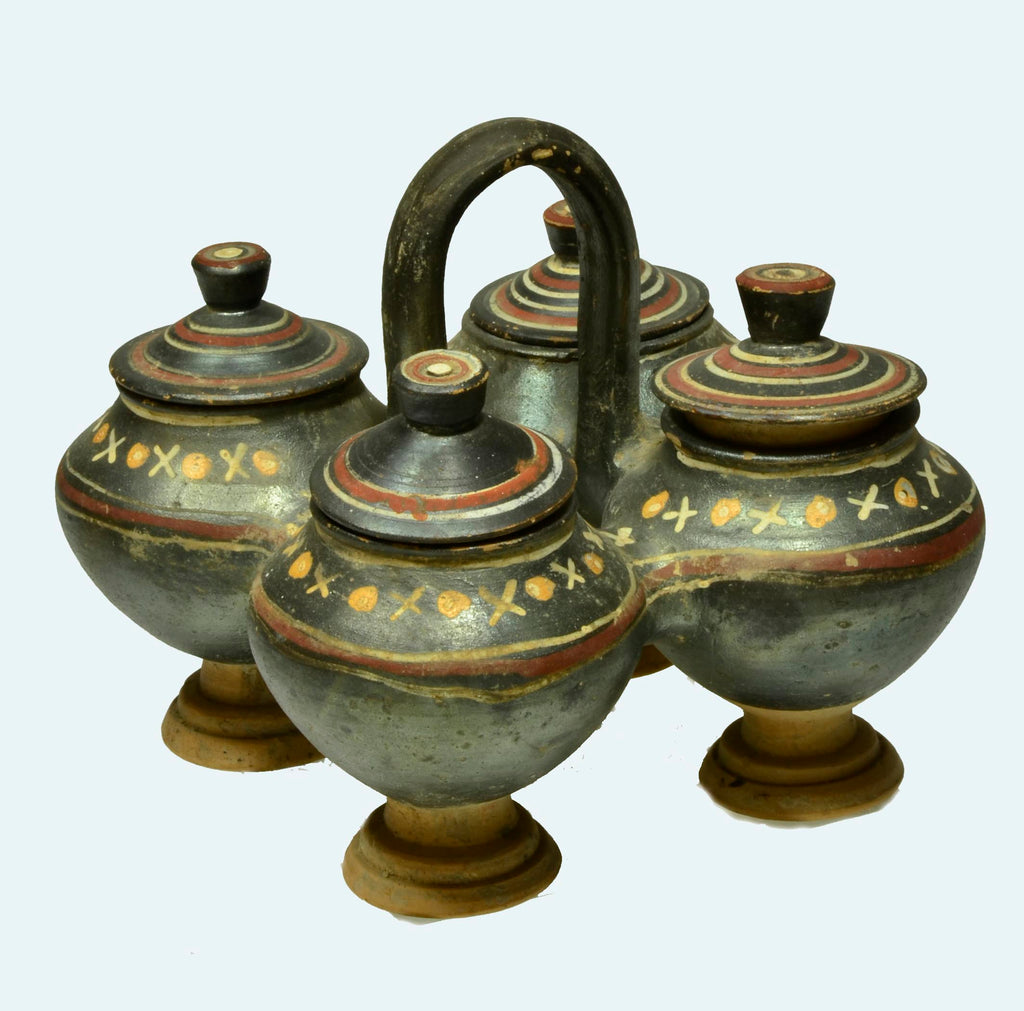 Apulian Gnathian Pottery Four Chambered Lidded Kernos - Art for Eternity