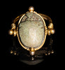 Egyptian Green Glaze Scarab in a Gold Swivel Ring - Art for Eternity