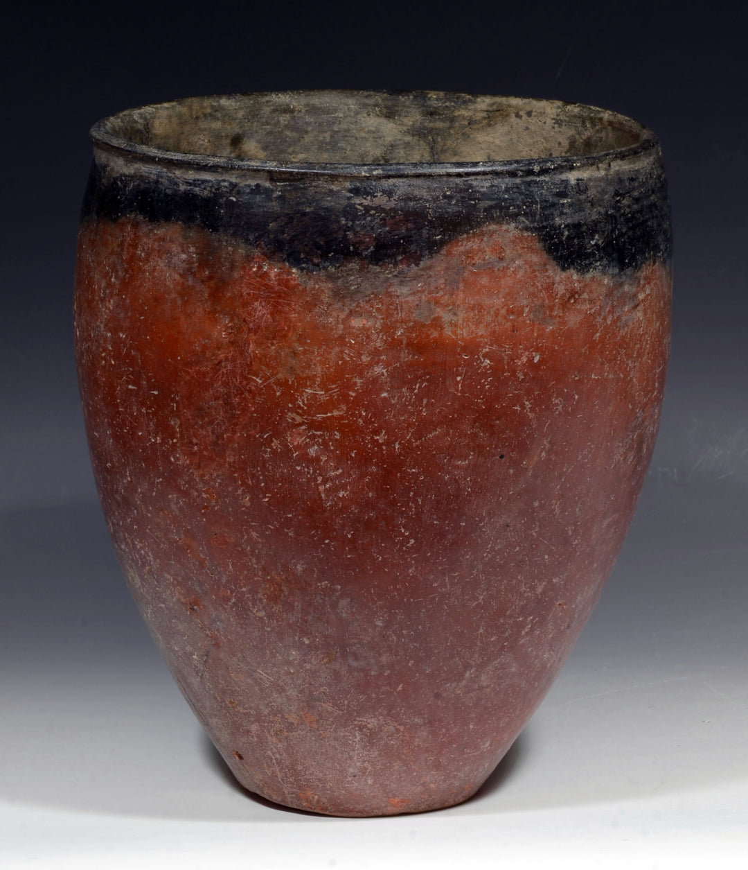 Large Pre Dynastic Black topped Red-ware Jar
