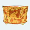 Maya Polychrome Pottery Tripod Cylinder with Seated Lords