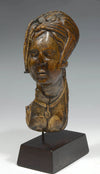 European Renaissance Wood Cared Profile Female Bust