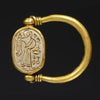 Egyptian 14K Gold Swivel Stone Scarab Ring - Art for Eternity