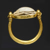 Egyptian 14K Gold Swivel Stone Scarab Ring - Art for Eternity