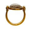 Egyptian 14K Gold Swivel Stone Scarab Ring