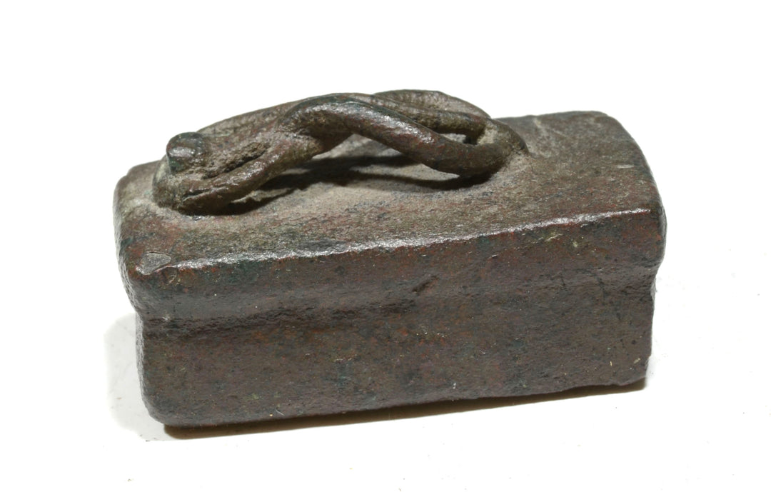 Egyptian Bronze Rectangular Serpent Coffin
