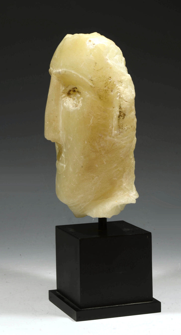 South Arabian Abstract Alabaster Stone Male Head