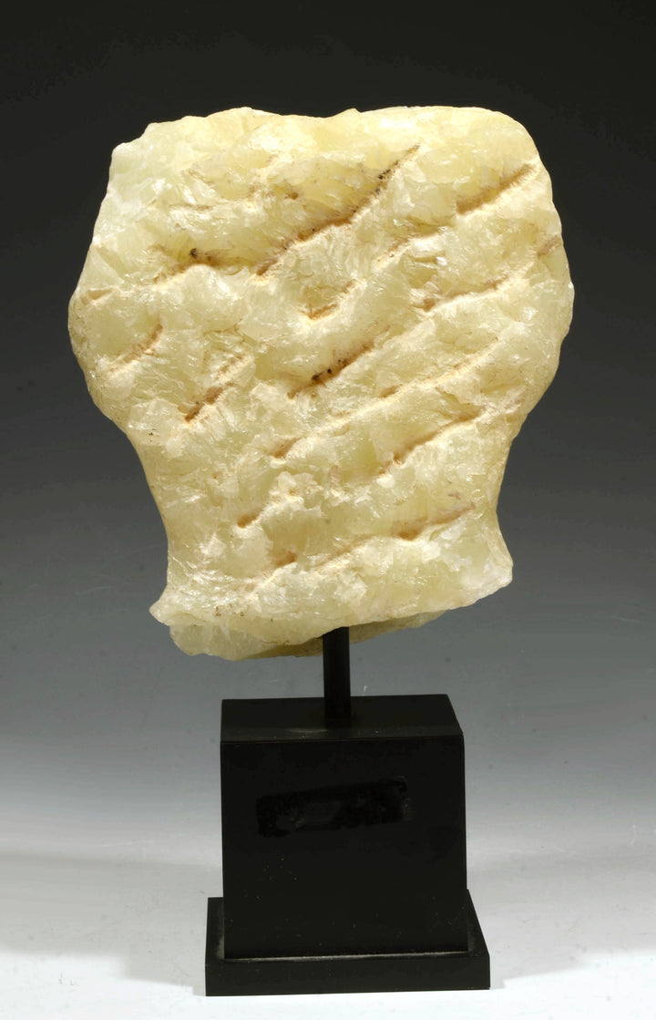 South Arabian Abstract Alabaster Stone Male Head