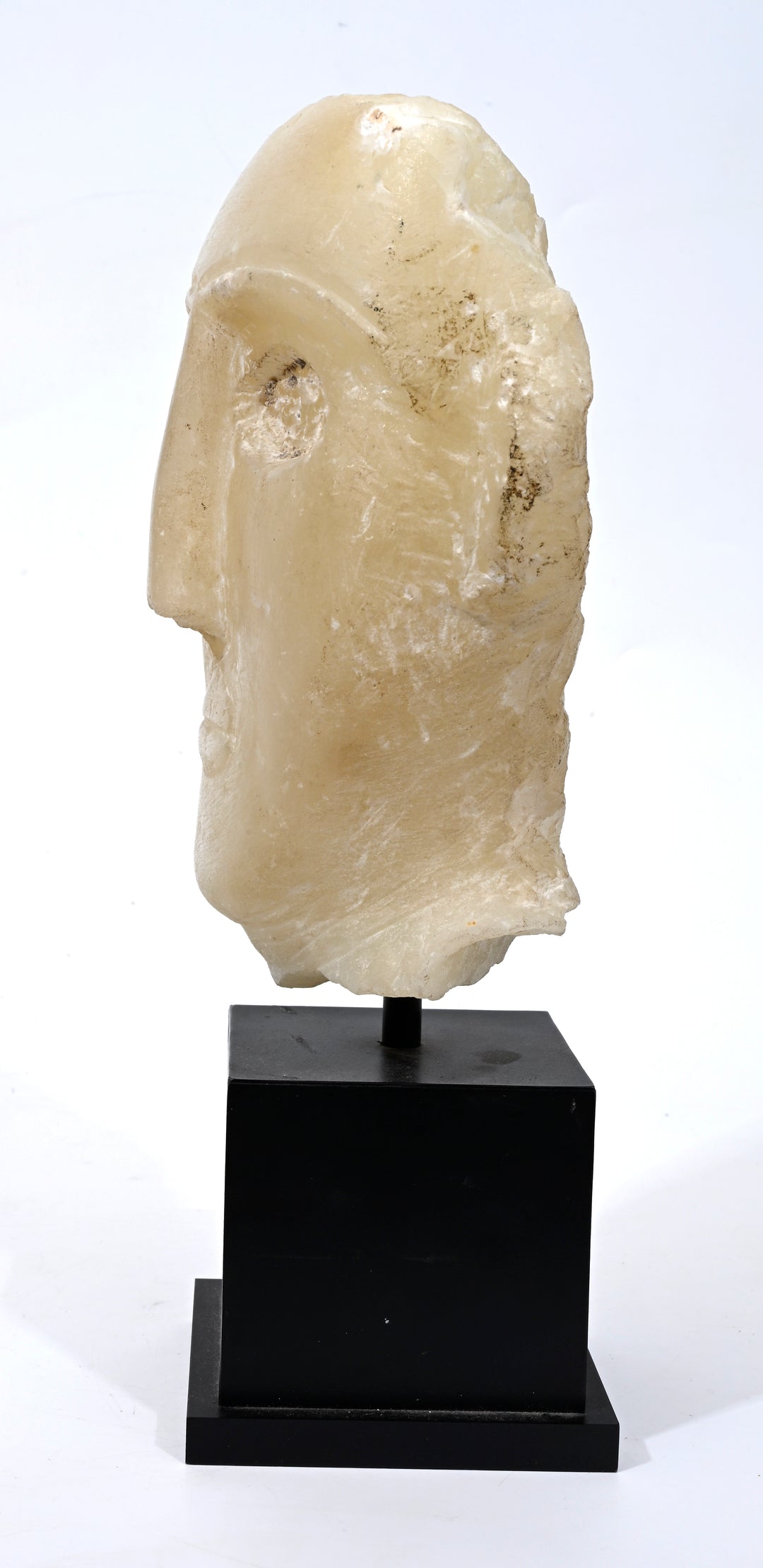 South Arabian Abstract Alabaster Stone Male Head