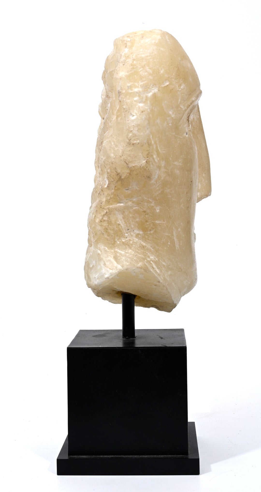 South Arabian Abstract Alabaster Stone Male Head