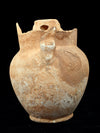 Ancient Egyptian Alabaster Twin Handled Jar (Amphoriskos) with Ibexes