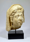 Roman Limestone Portrait Head of a Veiled Woman