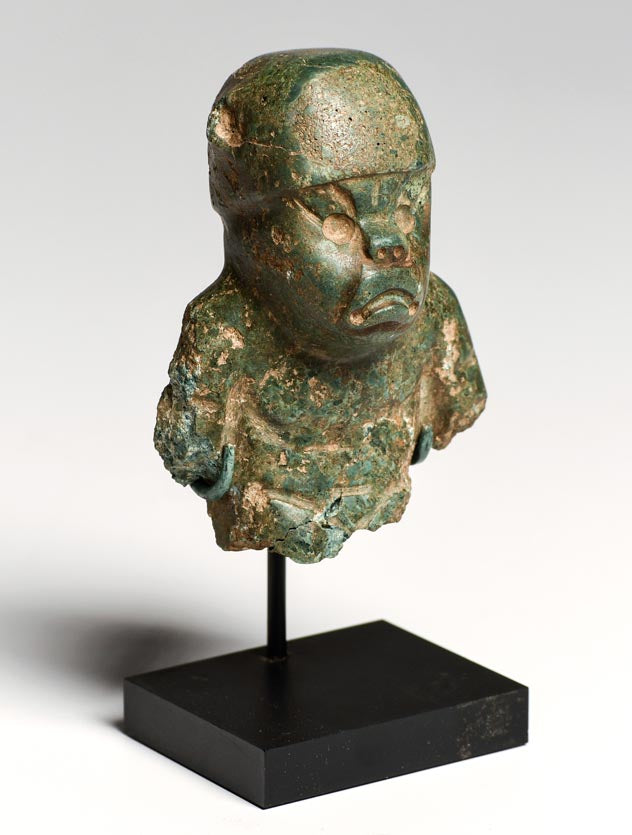 Olmec Green Stone Bust of a Shaman or Ballplayer - Art for Eternity