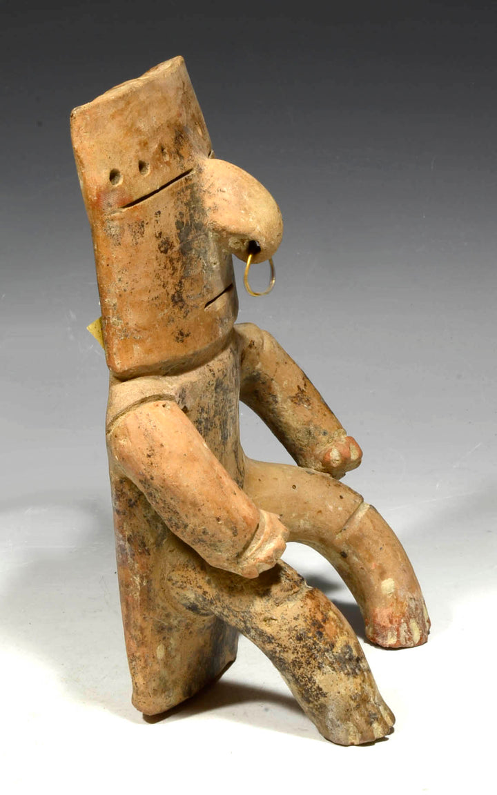 Pre Columbian Quimbaya Seated Pottery Retablo Figure