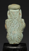 Egyptian Green Glaze Faience Amulet of the God Pataikos
