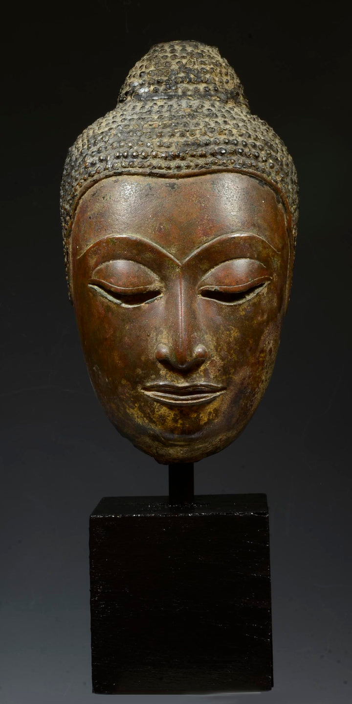 Thai Gilt Bronze Head of Buddha