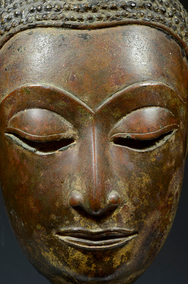 Thai Gilt Bronze Head of Buddha